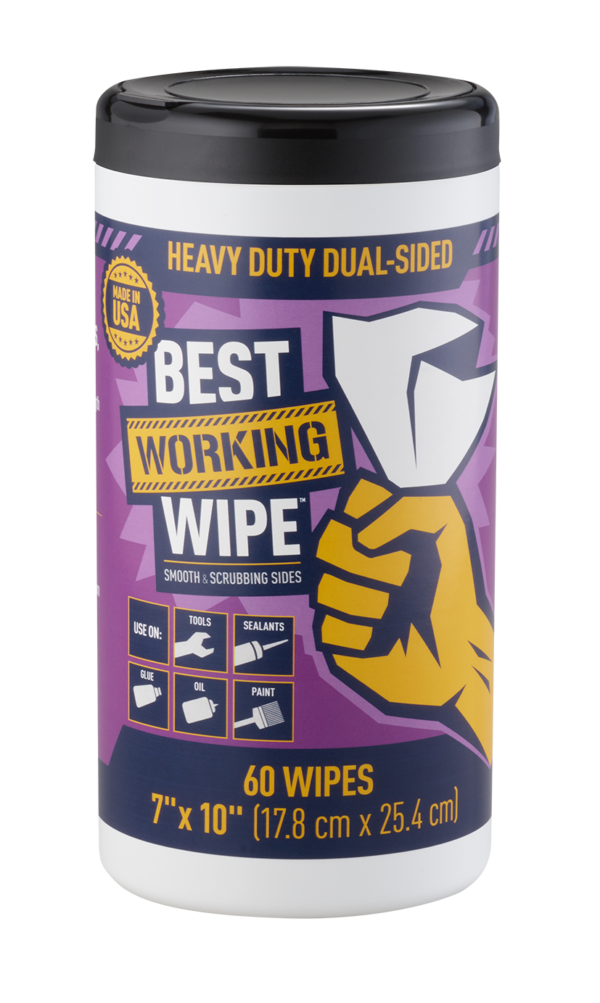 Heavy Duty Dual-Sided Wipes, 60 Count - Case of 6