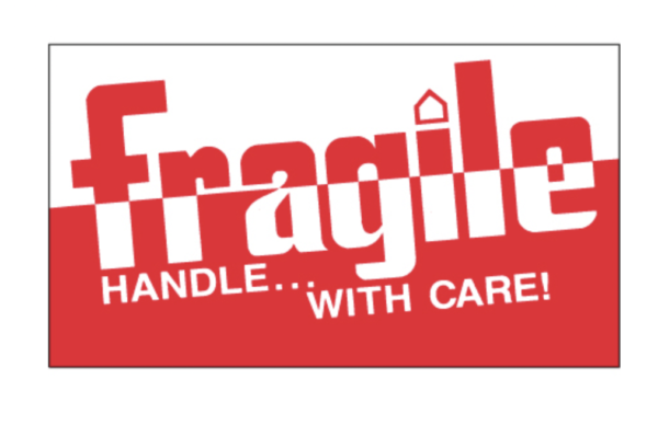 "Fragile - Handle With Care" Label 3x5" 500 Per Roll