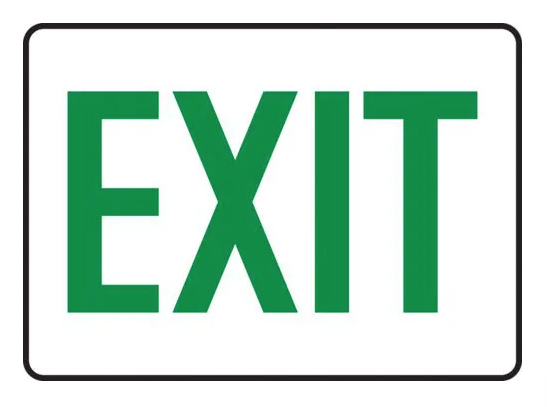 Exit - Safety Sign (Green/White)