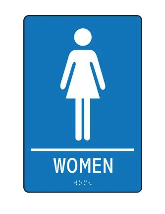 Women's Restroom (WOMEN) - ADA Braille Tactile Sign