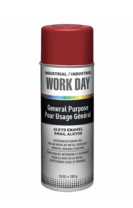 Krylon Work Day - RED - Industrial Spray Paint - (Case of 12)
