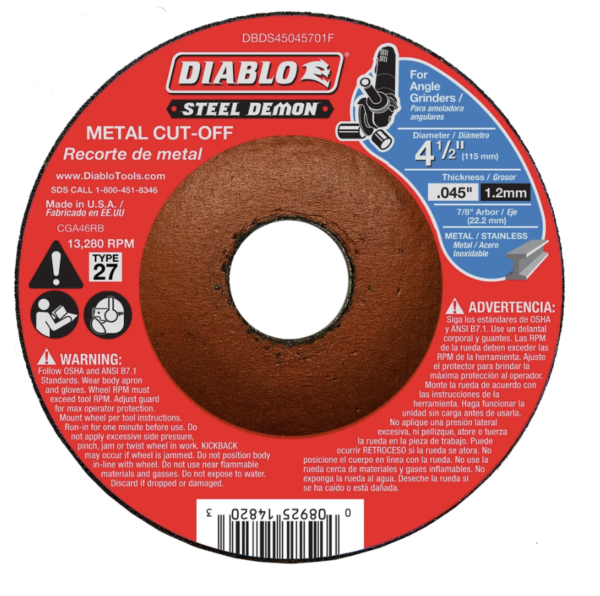 Steel Demon 4-1/2 in. Type 27 Metal Cut-Off Disc - 1 PK