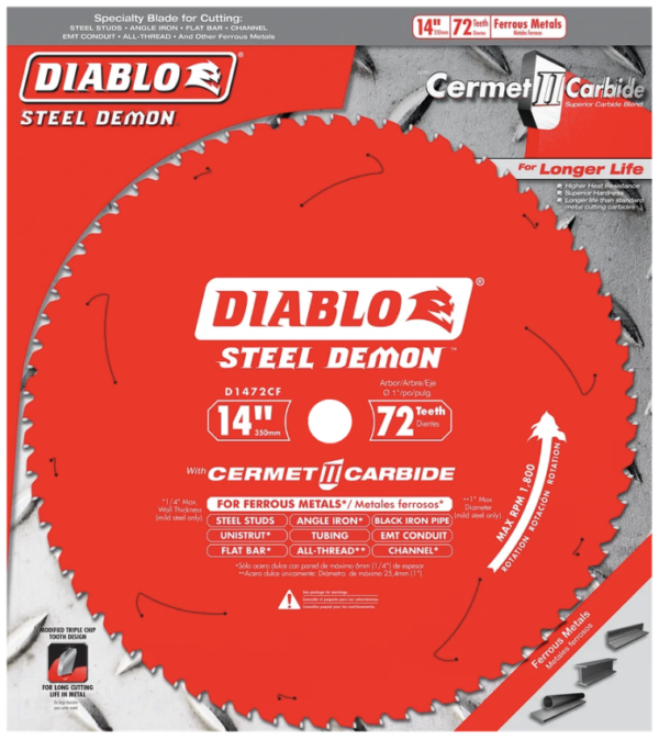 14 in. x 72 Tooth Steel Demon Cermet II Saw Blade for Metals and Stainless Steel