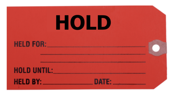 'Hold' Tags - 5 3/4" X 2 7/8" - 250 Tags/Box