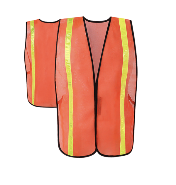 X-CRASH, Hi-Viz Orange Mesh Vest - 1" Tape
