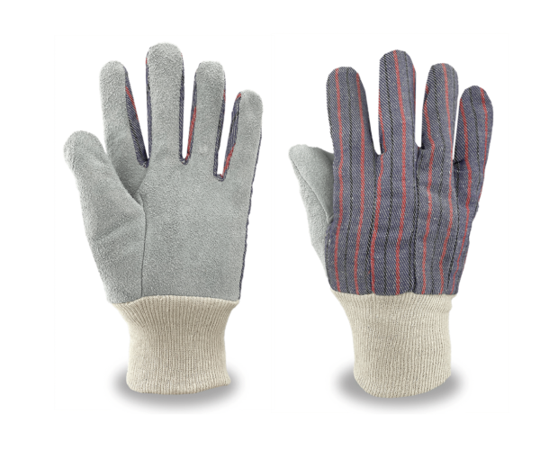 Cowhide Gloves, Regular Shoulder, Split Leather Palm, Knitwrist