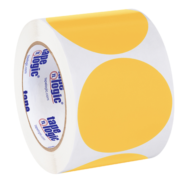 3" Fluorescent Orange Inventory Circle Labels