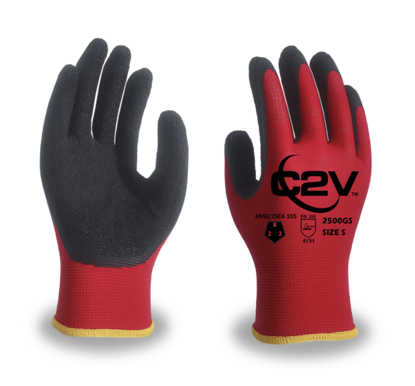 X-Stress - 2500G - Work Glove - (Crinkle Latex Grip) - [COOL Polyester Shell]