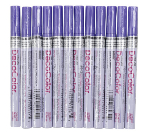 DecoColor Purple Industrial Paint Marker Fine Tip - Box of 12