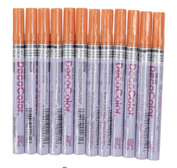 DecoColor Orange Industrial Paint Marker Fine Tip - Box of 12