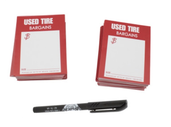 Staple On Used Tire Tags - 4" X 5 1/8" 500 Tags