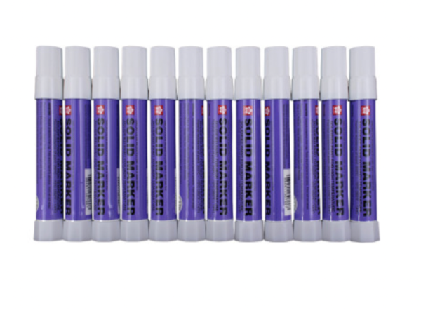 Sakura Solid High Temperature Markers - WHITE - (box of 12)