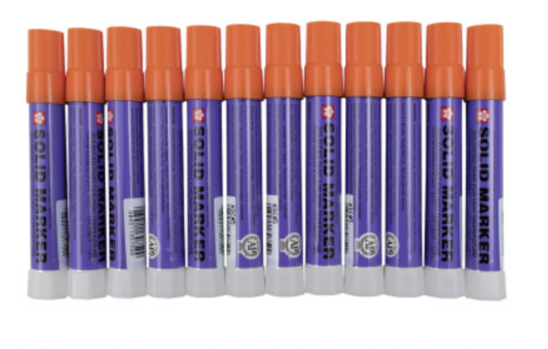Sakura Solid High Temperature Markers - ORANGE - (box of 12)
