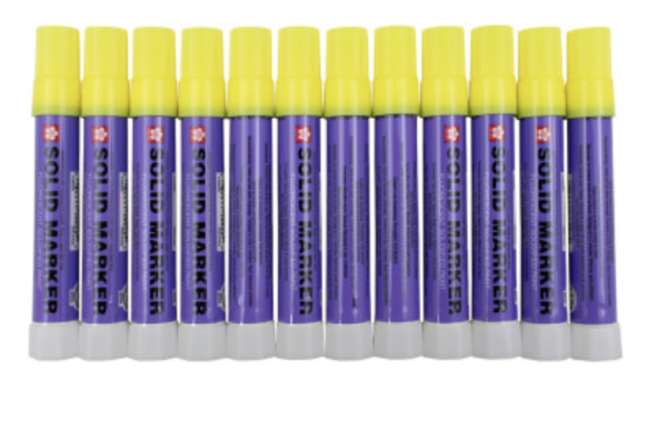Sakura Solid High Temperature Markers - Fluorescent YELLOW - (box of 12)
