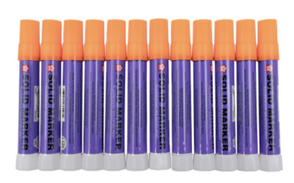 Sakura Solid High Temperature Markers - Fluorescent ORANGE - (box of 12)
